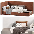 Chic Single Bed Designs With Storage Pillows And Cozy Blankets 3d model