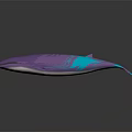 Colorful Purple And Blue Gradient Whale With Shiny Metallic Surface And Smooth Finish