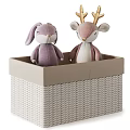 Woven Toy Storage Baskets With Stuffed Animals Fringe Decor And Various Shapes For Kids Room
