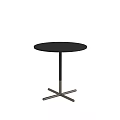 Round Black Coffee Table With Modern Metal Base And Sleek Design 3d model