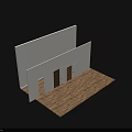 Wooden Hinged Doors In Brown And White For Home Interior With Wooden Floor