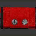 Red Device With Yellow Lightning Symbol And Ventilation Grilles On Reflective Surface 3d model