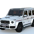 White Off Road SUV With Black Roof Black Wheels Red Accents And Bold Front Grille