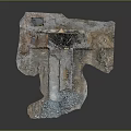 Detailed Natural Terrain Model With Waterfall Blue Water And Rock Formations