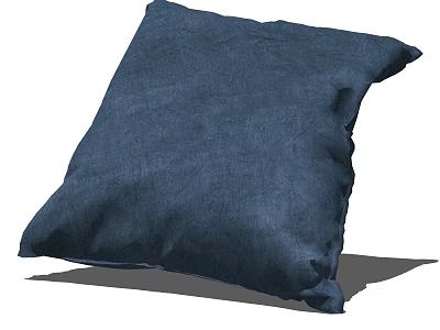 Navy Blue Throw Pillow with Textured Fabric Surface Soft Comfortable Decorative Accent 3d model