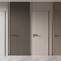 Modern Interior Hinged Doors in Various Colors with Sleek Handles and Simple Design 3d model