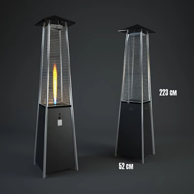 Outdoor Propane Patio Heater Lights With 223cm Height And 62cm Base Design 3d model