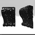 Decorative Carved Corbels With Intricate Leaf Patterns And Curved Ornamental Details