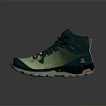 High Top Teal And Green Outdoor Lace Up Shoes With White Sole
