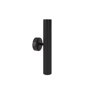 Modern Black Wall Lamp With Vertical Stripes And Circular Mounting Base Design 3d model