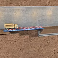Aerial View Of Road Construction Site With Excavator Truck And Machinery