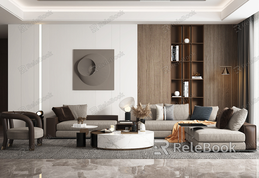 modern living room home living room model