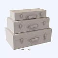 Stacked Wooden Storage Boxes With Paris Lettering Metal Hardware And Small Key