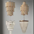 Modern Luxury Chandeliers With Gold Frame Crystal Beads Layered Design And White Accents