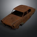Old Rusty Abandoned Car With Worn Body And Visible Rust Exterior
