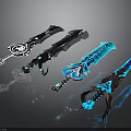 Game Inspired Fantasy Swords With Glowing Blue Blades And Intricate Designs