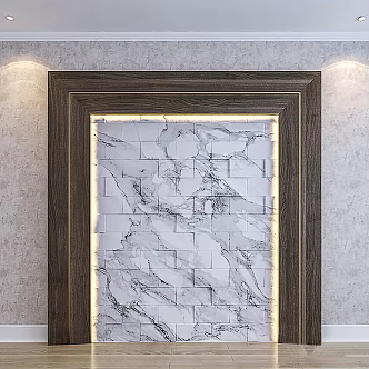 Marble wood grain wall decorative wall background wall 3d model