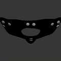 Black Cat Shaped Mask With Silver Studs And Eye Cutouts 3d model