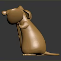 Golden Mouse Game Movie Character Holding Big Spoon Shiny Smiling Statue Design