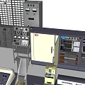 Laboratory Workstation Setup With Lab Benches Storage Cabinets And Equipment