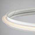 Modern Circular Chandelier With Double Ring Design Hanging In Interior Space 3d model