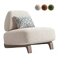 Fabric Single Sofa With Geometric Pattern Pillow And Multiple Color Options