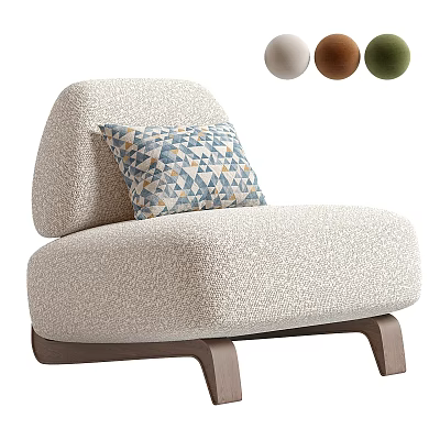 Fabric Single Sofa With Geometric Pattern Pillow And Multiple Color Options 3d model