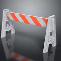 Red White Striped Metal Safety Traffic Barrier With Support Legs