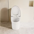 Modern White Toilet In Light Bathroom With Open Lid Shelves Large Window And Natural Light