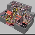 Indoor Children's Playground with Yellow Slide Ball Pit Pink Design Climbing Frames Safety Fences