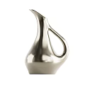 Contemporary Silver Teapot With Smooth Curved Body And Stylish Handle For Tea Time