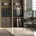 Modern Walk in Closet Interior Design With Hanging Rods Shelves And Storage Cabinets