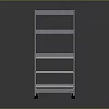 Sturdy Metal Rolling Ladder Cart With Steps And Wheels For Easy Mobility