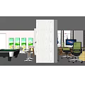 Modern Public Office Space With Desks Lounge Area Pool Table And Plants