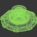 Black Activation Device With Mechanical Design Green Glowing Core And Circular Structure 3d model