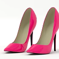 Pink Glossy High Heels Featuring Pointed Toe And Stiletto Heels
