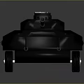 Black Tank Model With Cannon Tracks And Reflection On Gray Background 3d model