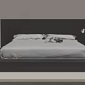 Modern Double Bed Interior Design With Minimalist Headboard White Bedding And Decorative Lighting