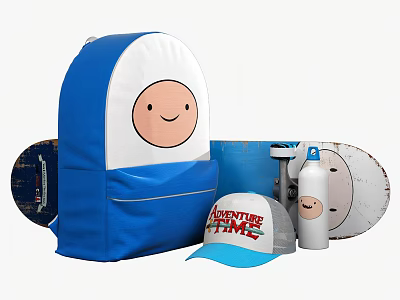 Children's toy bag hat skateboard 3d model