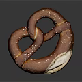 Traditional Salted Pretzel With Twisted Shape Golden Brown Crust And Bitten Section