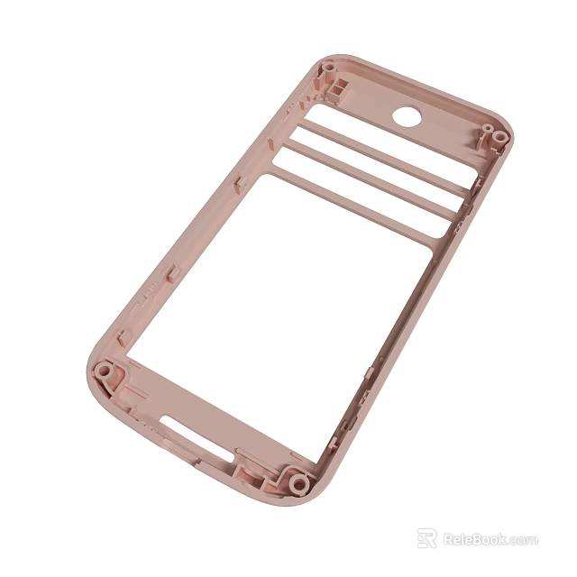 Pink Mobile Phone Frame Component With Structural Slots And Open Design 3d model
