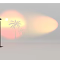 Decorative Light Projecting Warm Sunset Glow With Palm Tree Silhouettes For Cozy Ambience