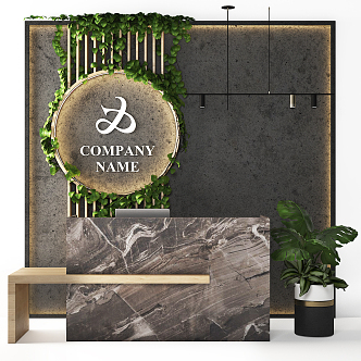 Modern reception desk 3d model