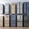 Modern Refrigerator Open Refrigerator Three-door Refrigerator 3d model