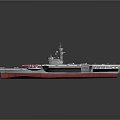 Detailed Aircraft Carrier Model With Flight Deck And Control Tower Structure