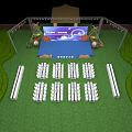 Silk Road Westward Cultural Journey Stage Scene With Seats And Decorations
