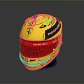 Ferrari Themed Weapon Helmet with Charles Leclerc Logo and Red Visor