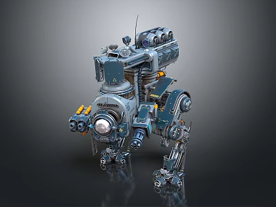 Smart Machine Showcasing Complex Mechanical Design Multiple Joints Sensors And Metal Casing 3d model