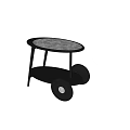 Modern Simple Art Creative Cart Solid Wood Side Table Modern Light Luxury Sofa Side Table Small Cart Side Table 3d model