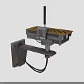 Wall Mounted Device With Black Antenna Yellow Black Warning Stripes And Metal Bracket